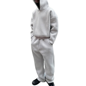 Jersey de algodón 100% para hombre, conjunto de chándal 500-600 Gsm, Sudadera con capucha transpirable, chándal holgado, de gran tamaño Sudadera con capucha, lavado con enzimas - Product Image 6