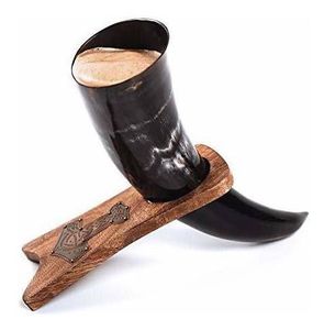 Corne à boire viking indienne de haute qualité en agate avec support sculptée Corne à boire viking antique PAR HF CRAFTS - Product Image 1