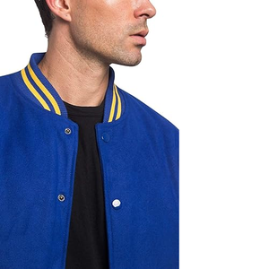Wholesale Custom Men's Wool Baseball Varsity <b>Jacket</b> Latest Design <b>Long</b> Sleeve Plain Blank Letterman <b>Jackets</b> for Winter - Product Image 5