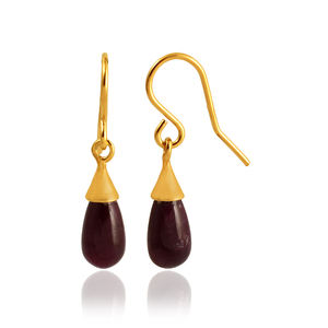 Nouveau design moderne 925 argent sterling naturel rouge onyx pierres précieuses boucle d'oreille bijoux pour filles femmes - Product Image 3