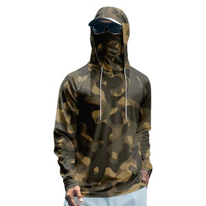 Sudadera con Capucha de Manga Larga con Camuflaje para Hombre, Protección Solar UPF 50, Ropa de Pesca Anti-UV, Camisa de Poliéster - Product Image 1