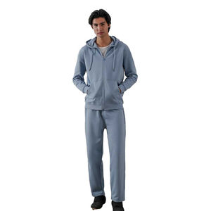 ชุดวอร์มฮู้ดดี้ซิปผู้ชายคุณภาพสูง ดีไซน์ใหม่ทันสมัย ผ้าฟลีซคอตตอน 100% สำหรับฤดูหนาว สไตล์ลำลอง รับออกแบบโลโก้ตามสั่ง - Product Image 1