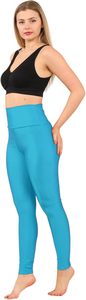 Women's High Waist Elastic Gym Yoga Pants Solid Color Compression Fit <b>Leggings</b> with Pockets Mid Waist Leggy Athletic Pants - Product Image 5