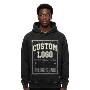Custom High Quality Heavyweight Acid Wash <b>Pullover</b> Oversized Hoodie Loose Fit Vintage <b>Pullover</b> Hoodies <b>For</b> <b>Men</b> 2026 - Product Image 1