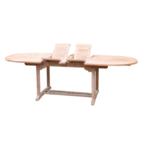Table à manger pliante ovale ou rectangulaire Table à Double Extension Table en bois de teck ovale pour l'extérieur de la plus haute qualité