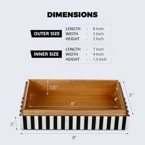 Boîte à bijoux rectangulaire en bois avec incrustations d'os noir et blanc, design moderne et durable, fait main, design rayé, organisateur de rangement décoratif, meilleur choix - Product Image 4