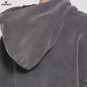 Custom Design Heavy Weight Distressed Acid <b>Washed</b> Hoodie <b>Men</b> Zip up Hooded Winter hoodies <b>men</b> <b>men's</b> hoodies - Product Image 6