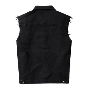 Nuevo chaleco vaquero transpirable Premium para hombre, diseño de alta calidad, chaqueta vaquera informal sin mangas ajustada, chaleco vaquero informal para hombre, OEM - Product Image 2