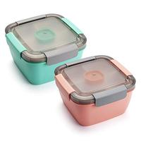 Boîte à lunch pour micro-ondes avec compartiments, grande capacité, adaptée aux étudiants, fermeture à pression sur quatre côtés, écologique, en PP