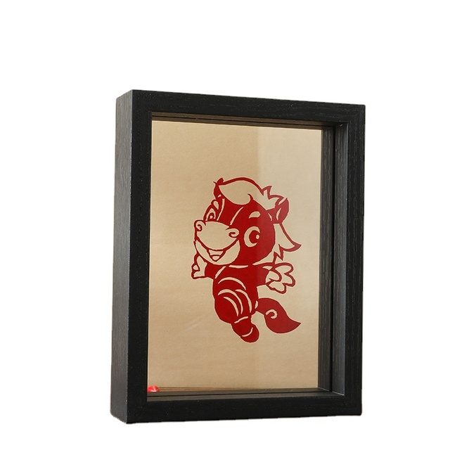 Photo Frame Empty Frame Double-sided Transparent Glass Wooden Frame Table Blessing Word Frame Solid Wood Ornaments Customized