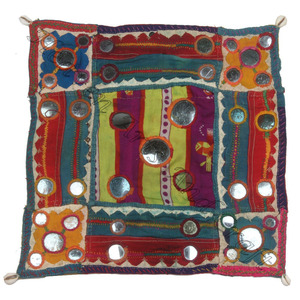 Patchs brodés ethniques carrés vintage Kutch à coudre, en tissu brodé avec miroir, patch tribal indien, miroir indien bohème Kutch - Product Image 3