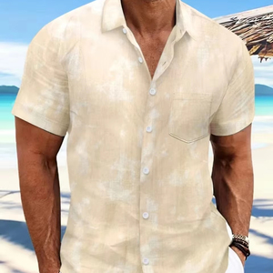 Summer Men's Comfortable Cotton Short Sleeve for Polo Shirt Simple Lightweight Fashion Top Tie Dye Design Jersey Fabric Beach - Product Image 6