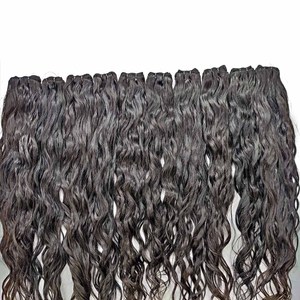 Extensiones de cabello ondulado indio de alta calidad, cutículas alineadas, paquetes de cabello humano de templo crudo Real de la mejor calidad, ondas naturales 100% - Product Image 2
