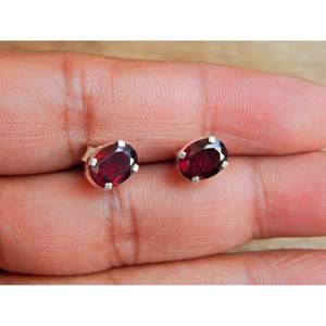 ต่างหูโกเมนแนววินเทจทำด้วยมือ925เงินของขวัญเครื่องประดับอินเทรนด์สำหรับ E0186-GS ของเธอ - Product Image 4