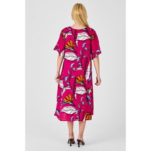 Abito a maglia con collo a U per ragazzi a manica corta stile Midi con motivo a foglia confezione singola - Product Image 6