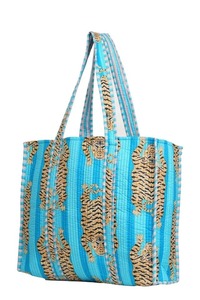 กระเป๋าผ้าฝ้ายลายควิลท์ พิมพ์ลายด้วยมือ ใช้ได้สองด้าน ขนาดใหญ่ ลายสัตว์หลากสี มีซิป ปรับแต่งได้ เป็นมิตรต่อสิ่งแวดล้อม สินค้าขายส่ง - Product Image 2