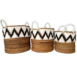 Cesta de Almacenamiento de Mimbre - Cesta de Fibra de Plátano Tejida a Mano para Organización - Product Image 2