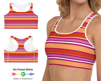 Soutien-gorge de sport Y-line respirant à séchage rapide en 100 % nylon, grande taille, couleurs discrètes du drapeau de la fierté lesbienne, idéal pour l'activewear esthétique