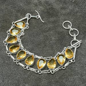 Citrine 925 plata esterlina pulsera hecha a mano elegante fiesta joyería regalo para mujeres cristiano mamá - Product Image 3