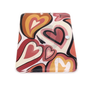 Vente en gros de plateau d'extension de cils en acrylique avec logo personnalisé palette de support de carreaux de cils avec conception de coeurs en verre avec modèle de colle et d'outils - Product Image 5