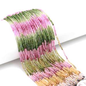 Rare Multi Tourmaline CLassic Beads Necklace Natural Multi Tourmaline Rondelle Beads Loose Multi Beads for Jewelry Making <b>Craft</b> - Product Image 2