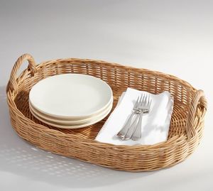 Plateau en osier-Plateau de service en rotin/Plateau de service pour événements et fêtes d'été/Plateau pour table basse - Product Image 3