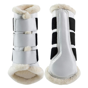 Protection des jambes, bottes de brossage pour chevaux, néoprène/cuir, équipement équestre durable de haute qualité - Product Image 6