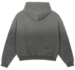 เสื้อมีฮู้ดแขนยาวผ้าฟลีซแบบครอปสำหรับผู้ชายทรงโอเวอร์ไซส์แบบย้อนยุค - Product Image 4