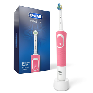 Brossette à dents électrique ultrasonique rechargeable Oral-B Vitality Flossaction, poils moyens, étanche IPx4, 2 modes - Rose pour adultes - Product Image 6