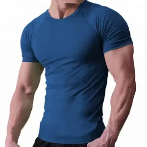 Cotton Spandex Men's Tee Compression Gym Wear Running Sports T-shirts