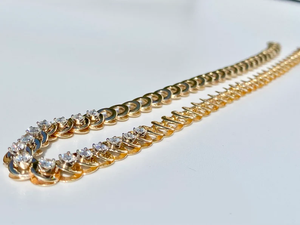 Collier ras du cou en diamant blanc plaqué or massif 14 carats Cercle vintage de 16 pouces avec chaîne à maillons en diamant naturel pour mariage ou cadeau - Product Image 5