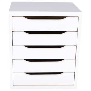 Cassettiera Bianca WELL HOME a 5 Cassetti 39x30x45cm con Spazio di Archiviazione 39x30x45cm - Product Image 3