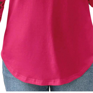 Chemise décontractée pour femme à manches trois quarts, col rond, coupe régulière, avec détails en dentelle, coupe ajustée, élégante pour le printemps, mode quotidienne - Product Image 6