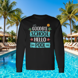 Camiseta de Manga Larga para Estudiantes, Adiós Escuela, Hola Maestros, Vacaciones para Promociones - Product Image 2