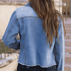 Chaquetas vaqueras para mujer superventas, ropa de invierno informal de Color personalizado, nuevo diseño de moda de algodón con bolsillos para otoño - Product Image 6