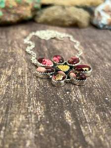 Collar Druzy de plata de ley hecho a mano con diseño de Rosa Dalia, elegante joyería de piedras preciosas, regalo para ella - Product Image 2