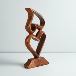 Meilleur prix gros sculpture d'art en bois naturel pour la décoration intérieure sculptures abstraites contemporaines statues en bois - Product Image 5