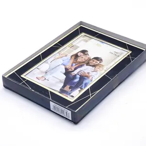 GM Elegant Rectangulaire Moderne 10mm Epaisseur No Rust Photo Display Home Decor Aluminium 8R Black & Gold Metal Frame