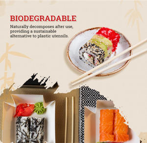 Palillos ecológicos desechables de bambú natural envueltos individualmente para acampar y servicio de alimentos - Product Image 4