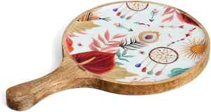 Plateau de service en bois multi-usages personnalisable sans danger pour les assiettes à collation et les fruits secs disponibles en différentes tailles - Product Image 2