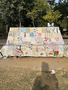 Couverture Kantha bohème faite à la main, couverture en patchwork vintage imprimée, couvre-lit réversible, jeté de lit pour lit king size, style bohème - Product Image 4