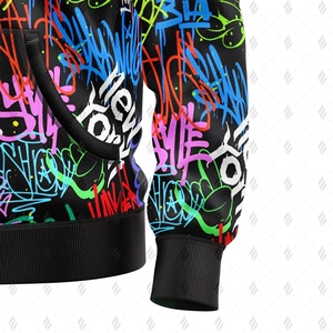 Sweat à capuche en coton uni personnalisé, tricoté, avec poche, coupe ample, tissu doux et léger, style décontracté, OEM en gros - Product Image 2