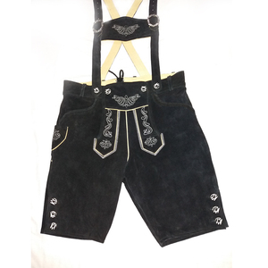 Vêtements bavarois personnalisés de haute qualité Short Lederhosen en cuir suédé véritable Style décontracté Motif solide Fournisseur en gros - Product Image 4
