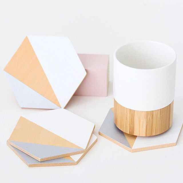 DEIVEN  GARDEN-THEMED EPOXY RESIN AND WOOD COASTERS Set Stylish Cup Model Drink Coaster Good Price for Artisan Craft Use