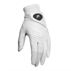 Guantes de golf unisex OEM Material de cuero genuino blanco y negro Cuero suave para tamaños de mano Hecho en Pakistán - Product Image 1