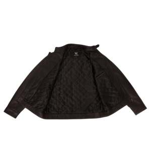 Autumn Vintage Genuine Sheep Skin Leather <b>Jacket</b> SF002 Stand Collar with Zippered Closure <b>Reversible</b> Design-Coffee - Product Image 4