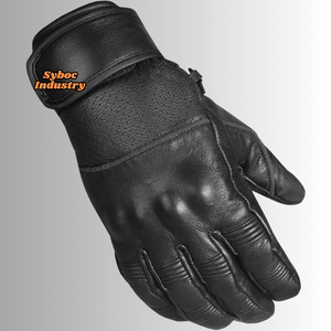 Gants de course personnalisés à doigts entiers en cuir de chèvre véritable antidérapants Protection de motard personnalisée Compatibilité avec les écrans tactiles - Product Image 1