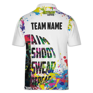 เสื้อลูกดอกทีมลูกดอกแบบติดกระดุมเสื้อลูกดอกแบบมีกระเป๋าเสื้อโปโลพิมพ์ลายดิจิทัลเต็มตัวออกแบบได้ตามต้องการ - Product Image 6