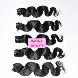 Vente en gros Vierges vietnamiennes 100% Faisceau traitement aucun couleur naturelle femmes noires tressage pas cher machine double trame de cheveux humains - Product Image 4