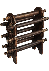 Support de bracelet en bois fabriqué à la main 6 tiges Bracelet organisateur support pour femmes Vintage Style bijoux présentoir - Product Image 2